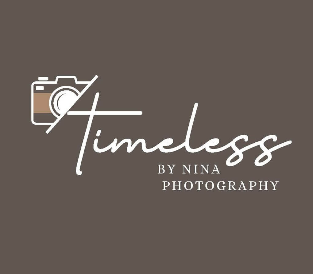 Timeless by Nina Photography brown and tan logo