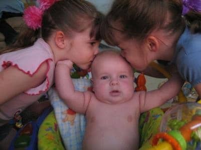 new born boy with twin sisters new born boy with twin sisters